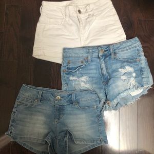 (URGENT) 3 DENIM SHORTS SIZE 0, AS GOOD AS NEW